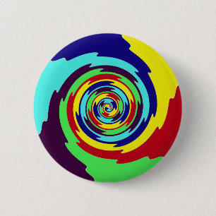 Badge Rond 5 Cm Spirale arc-en-ciel