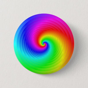 Badge Rond 5 Cm Spirale arc-en-ciel classique