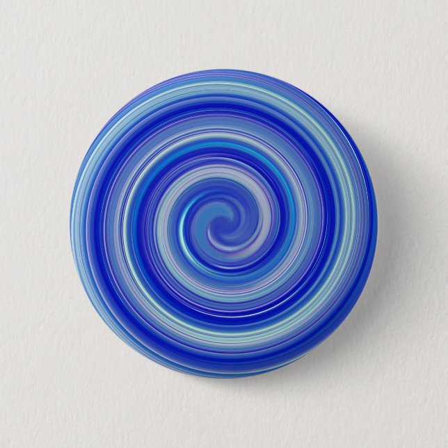 Badge Rond 5 Cm spirale bleue et bleu clair (Devant)