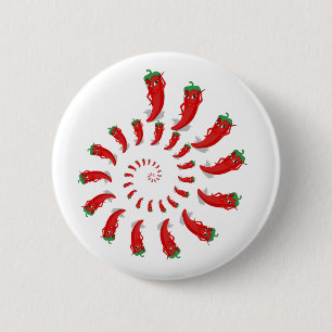 Badge Rond 5 Cm Spirale de Pepper Diva Rouge