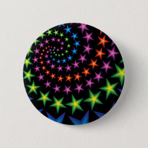 Badge Rond 5 Cm spirales vives d'étoile