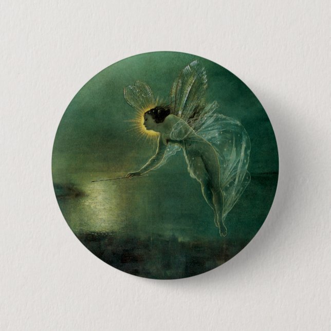 Badge Rond 5 Cm Spirit of the Night par Grimshaw, Fée victorienne (Devant)