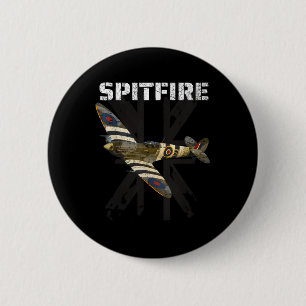 Badge Rond 5 Cm Spitfire 2ème guerre mondiale Bataille D'Angleterr