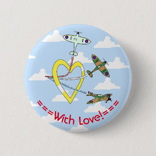 Badge Rond 5 Cm Spitfires Cœur de ciel bleu Badge rond 6 cm