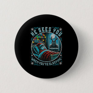 Badge Rond 5 Cm Splendiferux Joyeux Krampus Vous Voir Vintage Ho