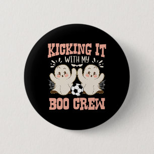 Badge Rond 5 Cm Spooky Halloween Soccer Kicking It With My Boo Cre