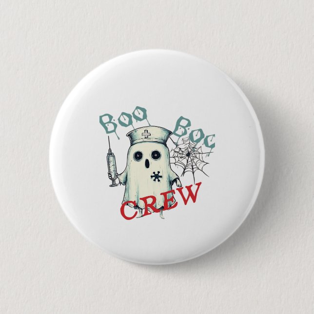Badge Rond 5 Cm Spooky Nurse Ghost Haunted Hospital Crew Ghostly N (Devant)