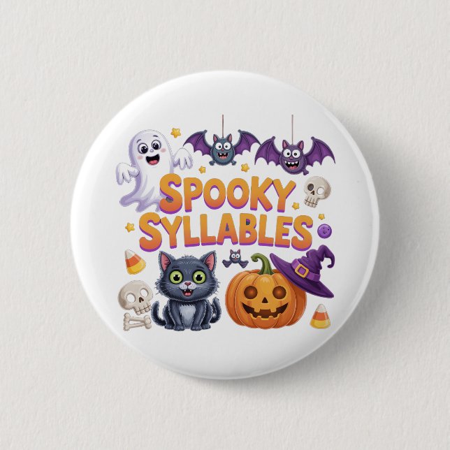 Badge Rond 5 Cm Spooky Syllables (Devant)