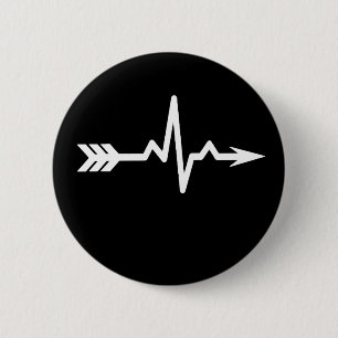 Badge Rond 5 Cm Sport Archery Heartbeat