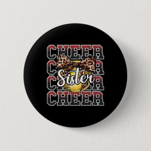 Badge Rond 5 Cm Sport Fière Loud Softll Acclamer Sœur Léopard Arc