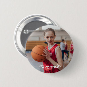 Badge Rond 5 Cm Sports avec photo et nom personnalisés