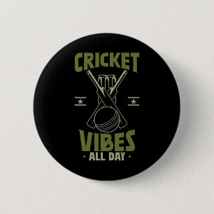 Badge Rond 5 Cm Sports Cricket Joueur Vibes Cricket