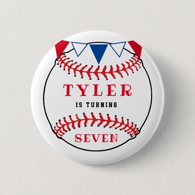 Badge Rond 5 Cm Sports de baseball fête d'anniversaire (Devant)