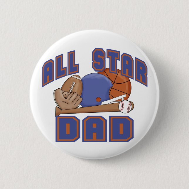 Badge Rond 5 Cm SPORTS de papa d'All Star (Devant)