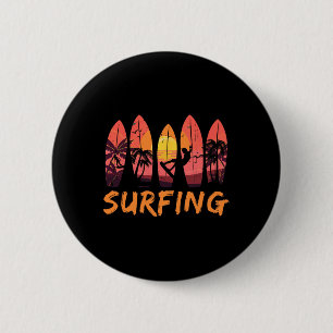 Badge Rond 5 Cm Sports de surf sur l'océan - Planche de surf Vague