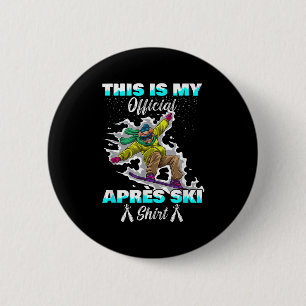 Badge Rond 5 Cm Sports d'hiver Ski Porc Snowboard C'est Mon Apre