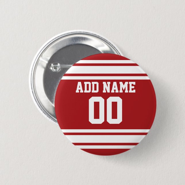Badge Rond 5 Cm Sports Jersey with Your Name and Number (Devant & derrière)