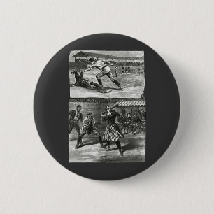 Badge Rond 5 Cm Sports vintages, équipes victoriennes de baseball