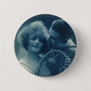 Badge Rond 5 Cm Sports vintages Tennis, Amour et Romance