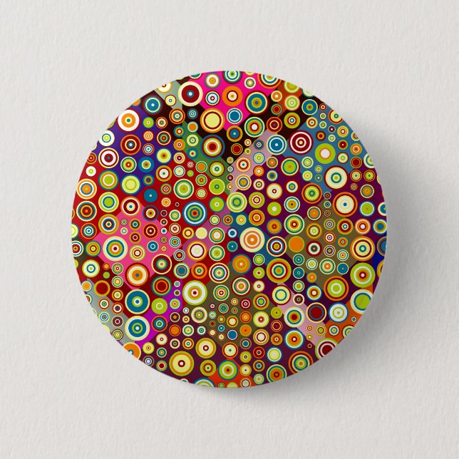 Badge Rond 5 Cm Spots rétro colorés + votre idée (Devant)