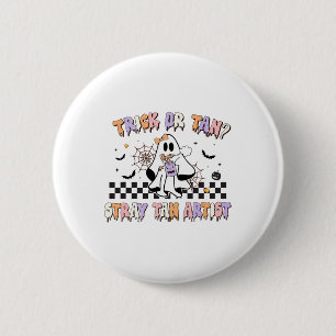 Badge Rond 5 Cm Spray rétro Tan Artiste Halloween Fantômes Sthan T