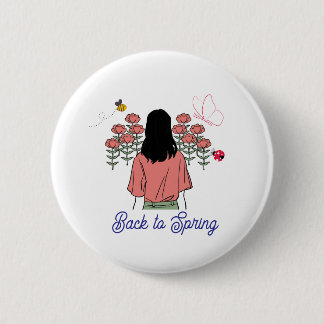 Badge Rond 5 Cm Spring Bloom