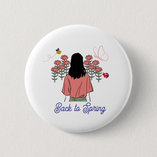 Badge Rond 5 Cm Spring Bloom (Devant)