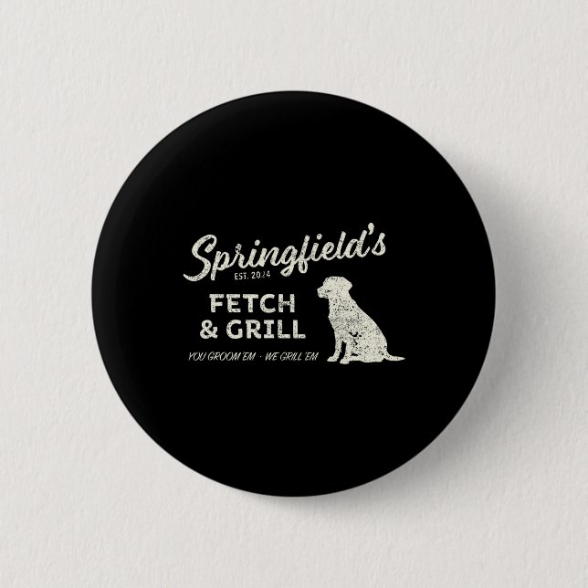 Badge Rond 5 Cm Springfield mange des animaux de compagnie - Fetch (Devant)