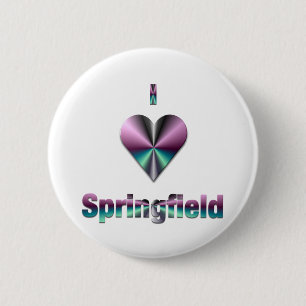 Badge Rond 5 Cm Springfield — Violet et Turquoise