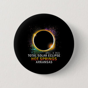 Badge Rond 5 Cm Springs Arkansas Total Éclipse Solaire 8 avril 202