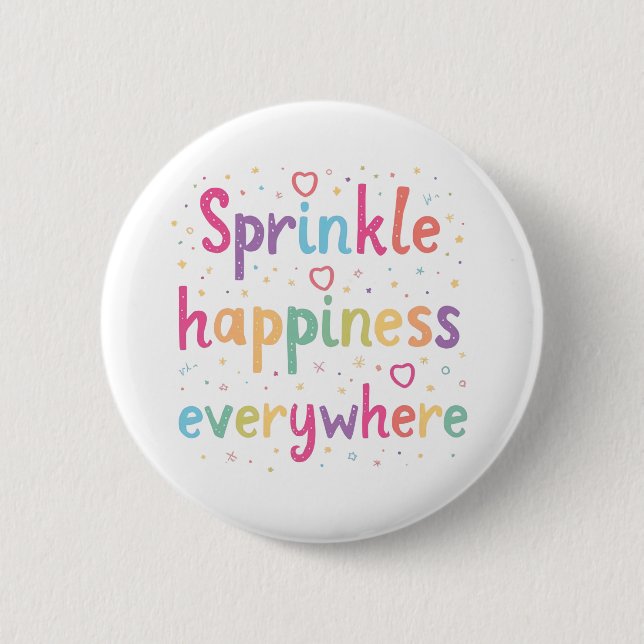 Badge Rond 5 Cm Sprinkle Happiness Everywhere Cute Pastel Quote (Devant)