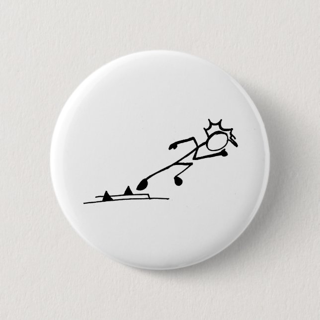 Badge Rond 5 Cm Sprinter Stickman Track and Field (Devant)
