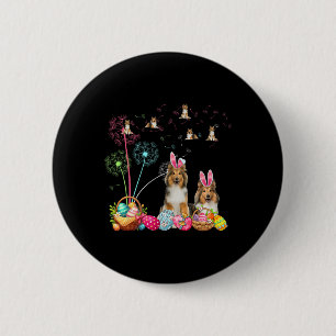 Badge Rond 5 Cm Squad Easter Couple Bunny Shelts Dandelions Chasse