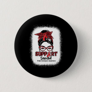 Badge Rond 5 Cm Squad Messy Bun Burgundy Ribbon Cerveau Aneurysme
