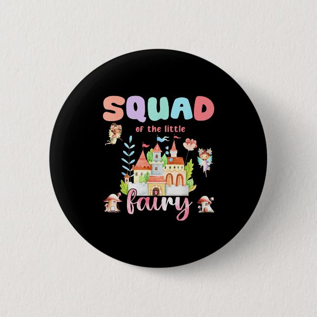 Badge Rond 5 Cm Squad Of The Little Fairy 1st Birthday Girl Fairyt (Devant)