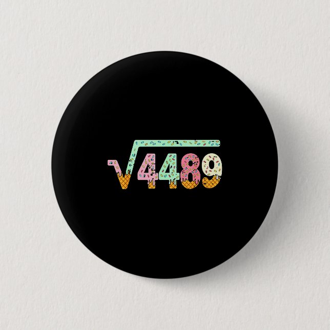 Badge Rond 5 Cm Square Root 4489 Slang Math Teacher Six Seven 6 7  (Devant)