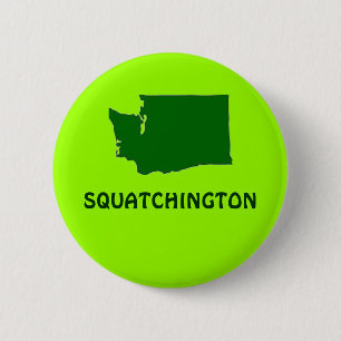 Badge Rond 5 Cm Squatchington Washington State Silhouette