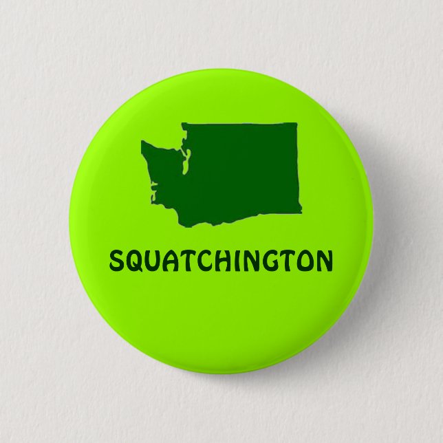 Badge Rond 5 Cm Squatchington Washington State Silhouette (Devant)