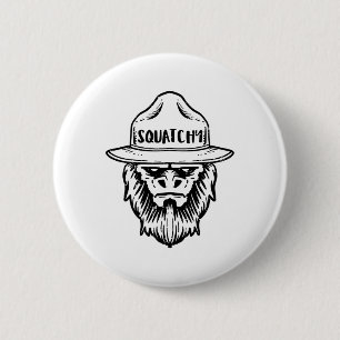 Badge Rond 5 Cm Squatchy Camping Bigfoot Sasquatch Drôle Hommes Fe