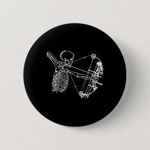 Badge Rond 5 Cm Squelette cool Avec Crâne Bow Tir à l'arc Cadeau d