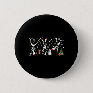 Badge Rond 5 Cm Squelette dansant avec message caché subtilement a
