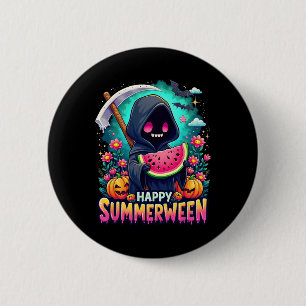 Badge Rond 5 Cm Squelette de citrouille d'été heureux de Summerwee