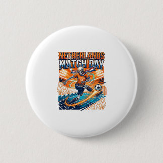 Badge Rond 5 Cm Squelette de frappeur de jour de match des Pays-Ba