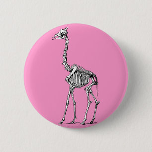 Badge Rond 5 Cm Squelette de girafe