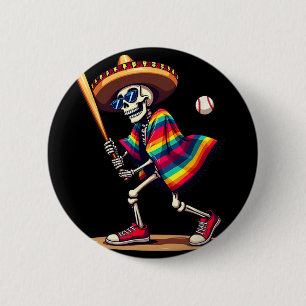 Badge Rond 5 Cm Squelette de mariachi Bysebyll Cinco De Mayo mexic