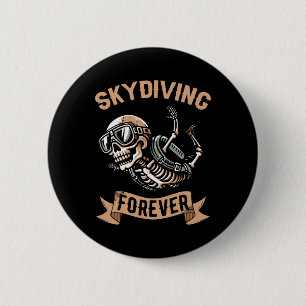 Badge Rond 5 Cm Squelette de parachutisme en skydiving - Sky Surfi