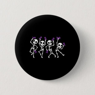 Badge Rond 5 Cm Squelette de sensibilisation à Halloween Heimerhei
