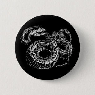 Badge Rond 5 Cm Squelette de serpent à sonnettes