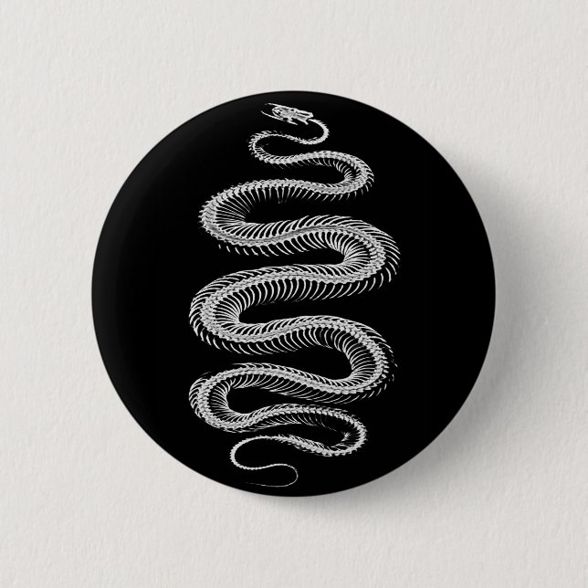 Badge Rond 5 Cm Squelette de serpent coulissant (Devant)