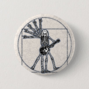 Badge Rond 5 Cm Squelette de Vitruvian